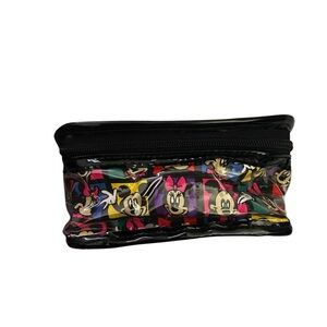 Disney Vintage 90s Character Print Cosmetic Bag w/ mirror